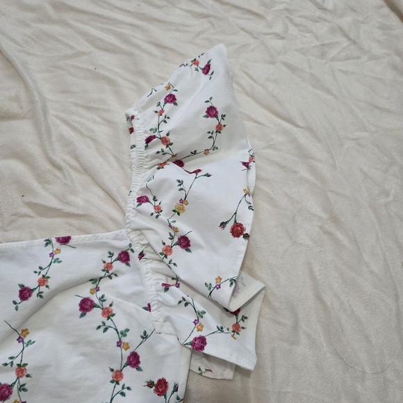 Zara Floral Puff Sleeve Crop Top - Picture 3 of 9